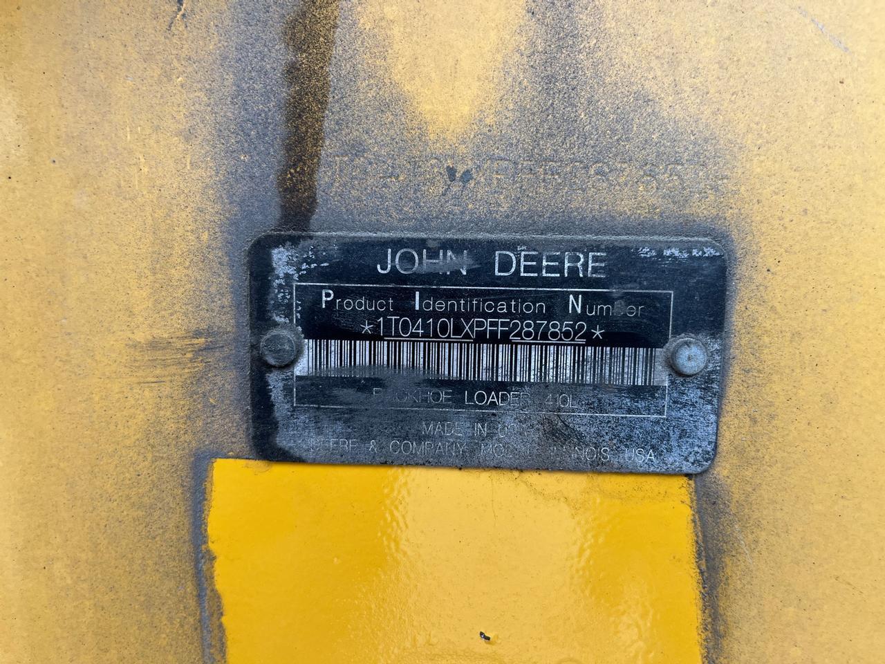 2015 John Deere 410L Loader Backhoe
