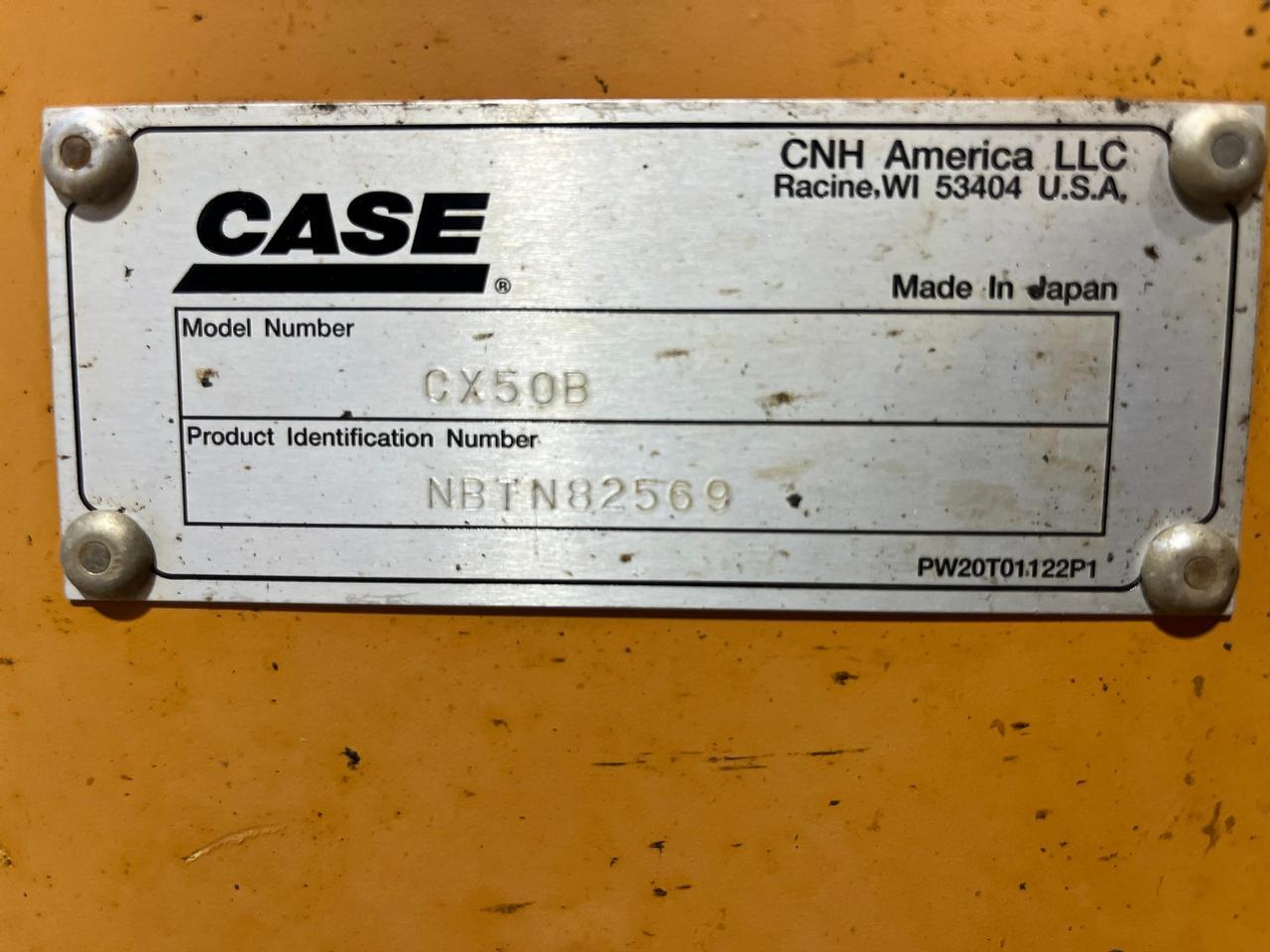 2011 Case CX50B ZTS Mini Excavator
