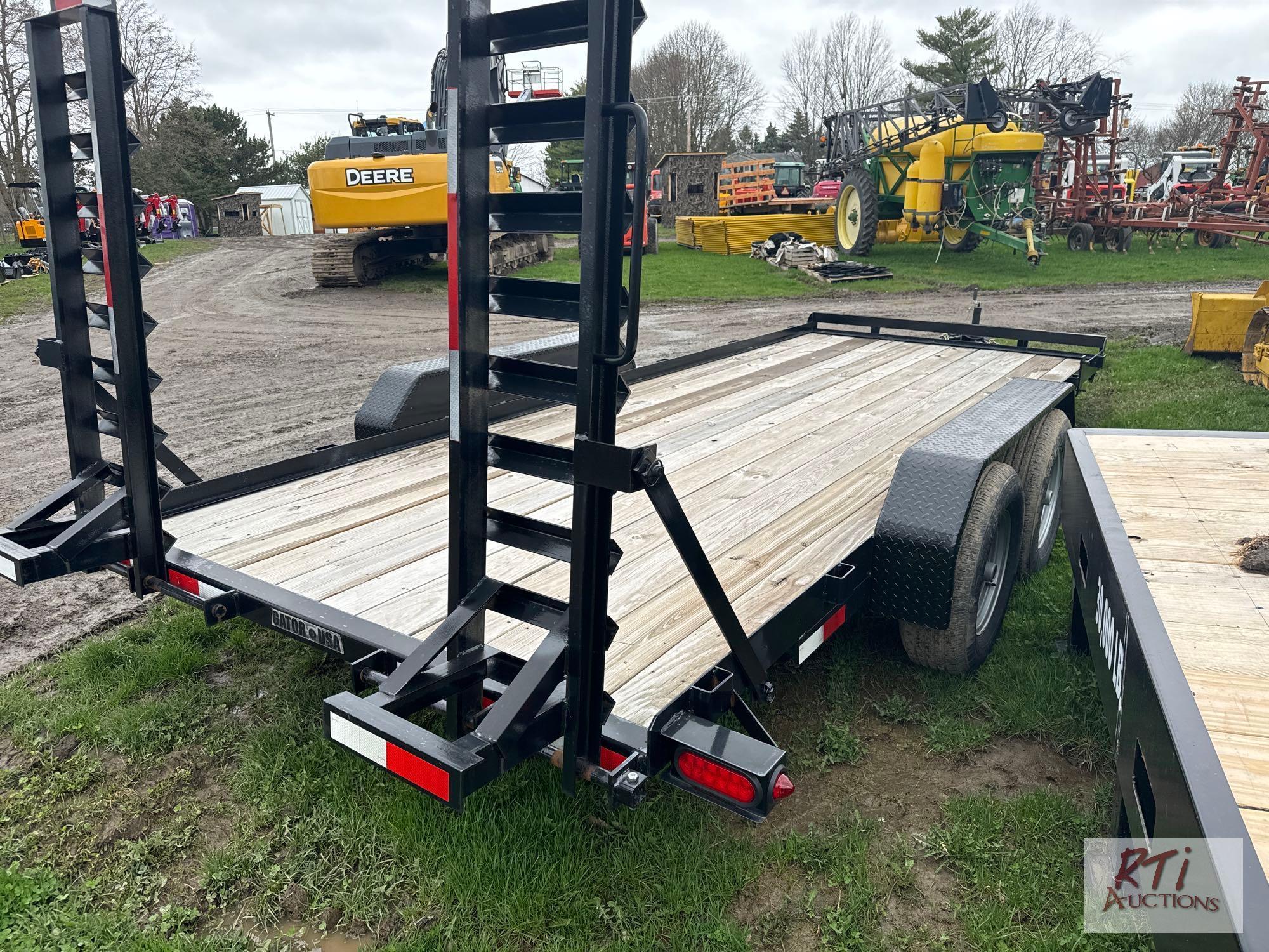 2022 83X18 Gator Made equipment or car trailer, steel fenders, ramps, 10,000 GVW,