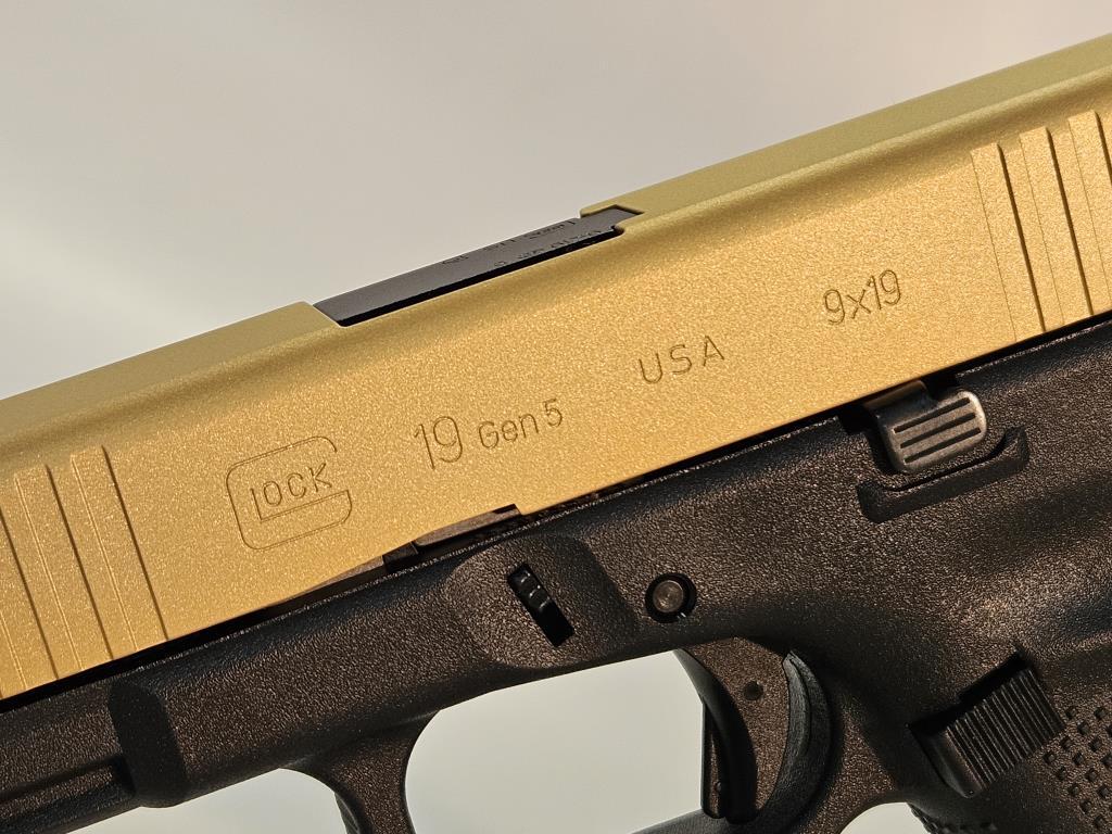 NEW Glock G19 Gen5 9mm Semi-Auto Gold Slide Pistol
