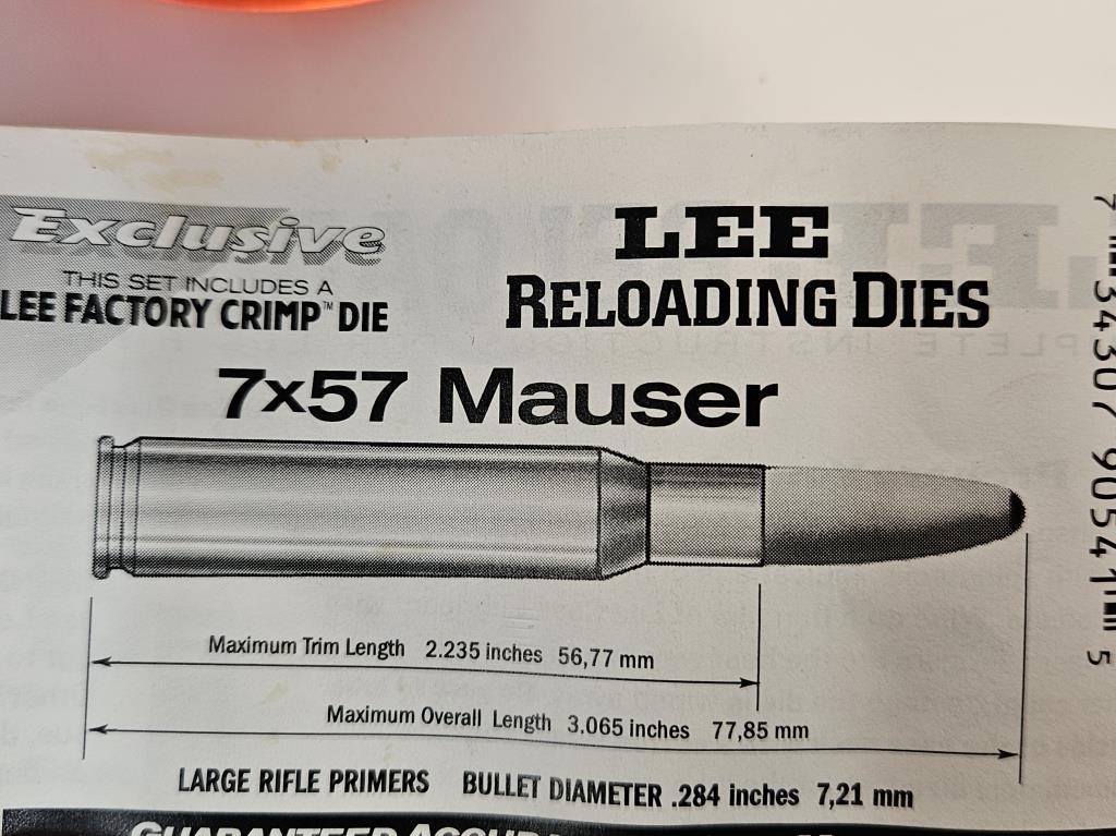 Lee Reloading Dies for 7x57 Mauser