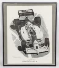 Framed Emerson Fittipaldi Autographed Litho