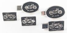 Vtg Harley Duo & Electra-Glide Clips & Cuff Links