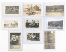 (9) 1910's-20's Real Photo Motorcycle Post Cards