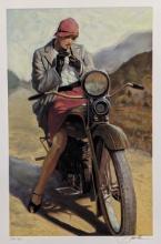 David Uhl Harley-Davidson "Ruby" Serigraph Print