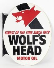 Wolf's Head Motor Oil DST Flange Sign