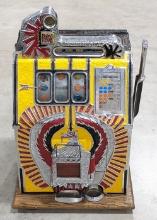 Vtg 25¢ Mills War Eagle Three Reel Slot Machine