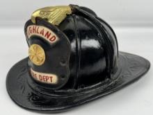 Early Highland IN Fire Dept Leather Cairns Helmet