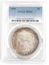 1898 U.S. Morgan Silver Dollar PCGS MS 63