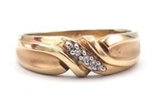 Men's 14K Yellow Gold Diamond Wedding Band