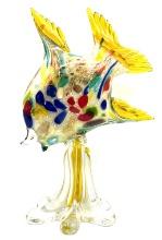 Murano Style Art Blown Glass Fish Sculpture