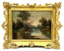 19th Century Martin Landscape Oil on Canvas