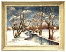 1965 Estella Fisher "Forecast March Snow" Signed