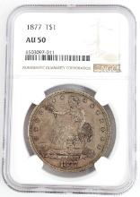 1877 U.S. Silver Trade Dollar NGC AU 50