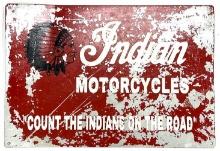 Indian Motorcycles Metal Advertising Sign