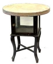 Antique Smoking Table with Hammered Copper Top