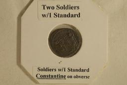 307-337 A.D. CONSTANTINE I ANCIENT COIN. SOLDIERS