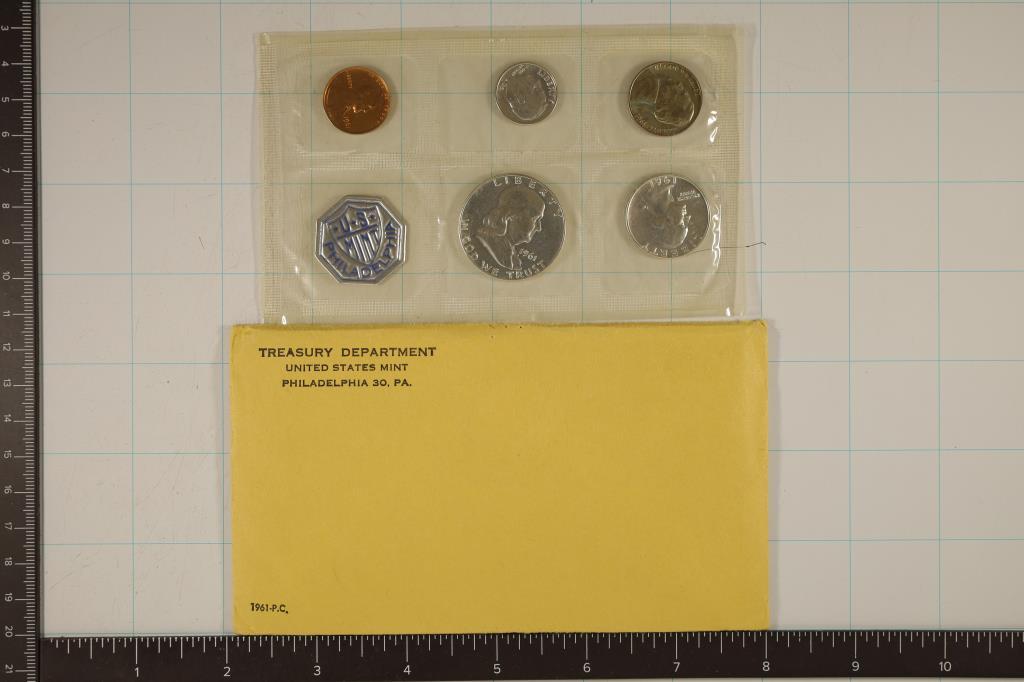 1961 US SILVER PROOF SET (WITH ENVELOPE)