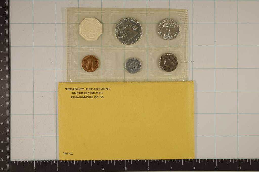 1961 US SILVER PROOF SET (WITH ENVELOPE)