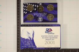 2001 US 50 STATE QUARTER PROOF SET (WITH BOX)