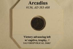 383-408 A.D. ARCADIUS ANCIENT COIN. VICTORY