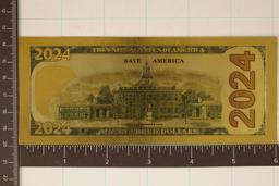 2024-A GOLD FOIL DONALD TRUMP CRISP UNC BILL