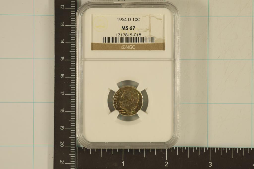 1964-D SILVER ROOSEVELT DIME NGC MS67
