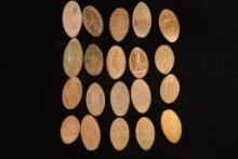 20 ELONGATED LINCOLN CENTS: BEST FRIENDS, TIGER,