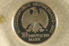 2001-G GERMAN SILVER PF 10 MARK .461 OZ. ASW