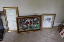 GROUP OF 3 FRAMES PLUS BOOKS