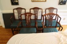 5 DIFFERENT STYLED CHIPPENDALE DINING ARM CHAIRS