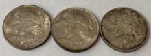 THREE 1922 PEACE DOLLARS