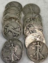 15 WALKING LIBERTY HALVES