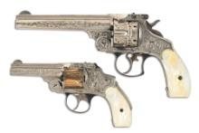 (A) LOT OF 2: WHALING CAPTAIN ALBERT SHERMAN'S ENGRAVED SMITH & WESSON .44 DOUBLE ACTION AND .38 SAF