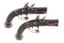 (A) PAIR OF SMALL CONTINENTAL FLINTLOCK PISTOLS.