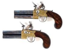 (A) A VERY FINE PAIR OF LARGE BORE BRITISH TAP-ACTION FLINTLOCK PISTOLS BY HOLMES OF LIVERPOOL