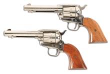 (C) LOT OF 2: SEQUENTIAL SERIAL NUMBERED NICKEL PLATED COLT FRONTIER SCOUT SINGLE ACTION REVOLVERS.