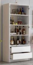 White Wood Bar Cabinet Wine Kitchen Locker