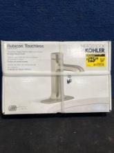 Rubicon Battery Powered Touchless Single Hole Bathroom Faucet in Vibrant Brushed Nickel