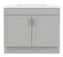 Glacier Bay Penford 37 in. W x 19 in. D x 33 in. H Single Sink Freestanding Bath Vanity