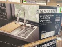 Glacier Bay Single Bowl Sink W/Accessories