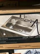 Elkay 33in. 4-hole single bowl kitchen sink