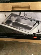 Elkay 33in. 4-hole single bowl kitchen sink