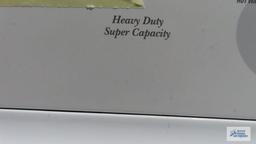 GE super capacity washer, model number WHDSR209D5WW