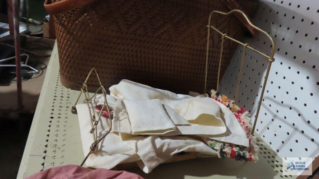 Antique handmade doll bed with antique doll approximately late 1800s