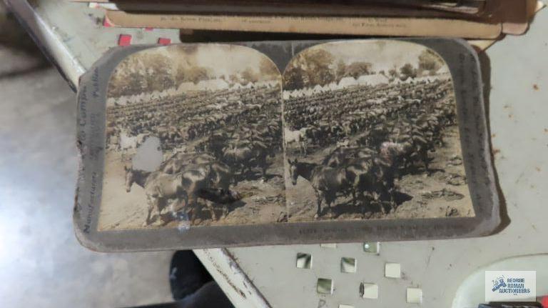 Antique Keystone View Company stereoscope with viewing cards