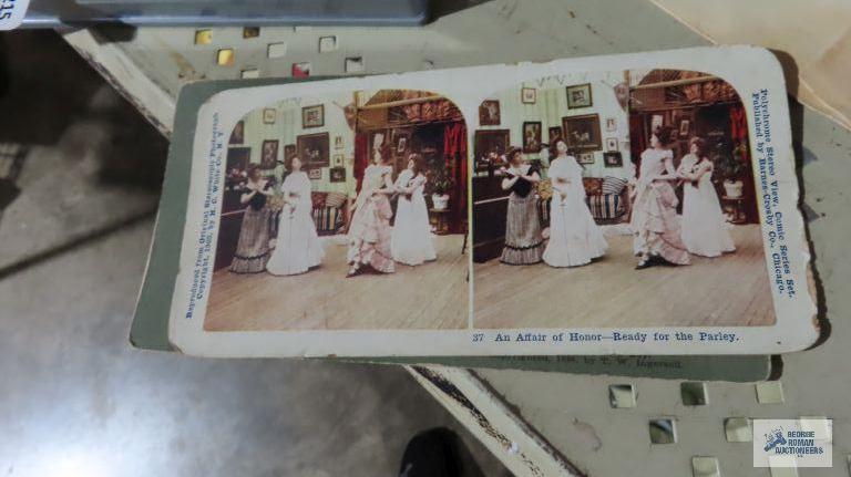 Antique Keystone View Company stereoscope with viewing cards