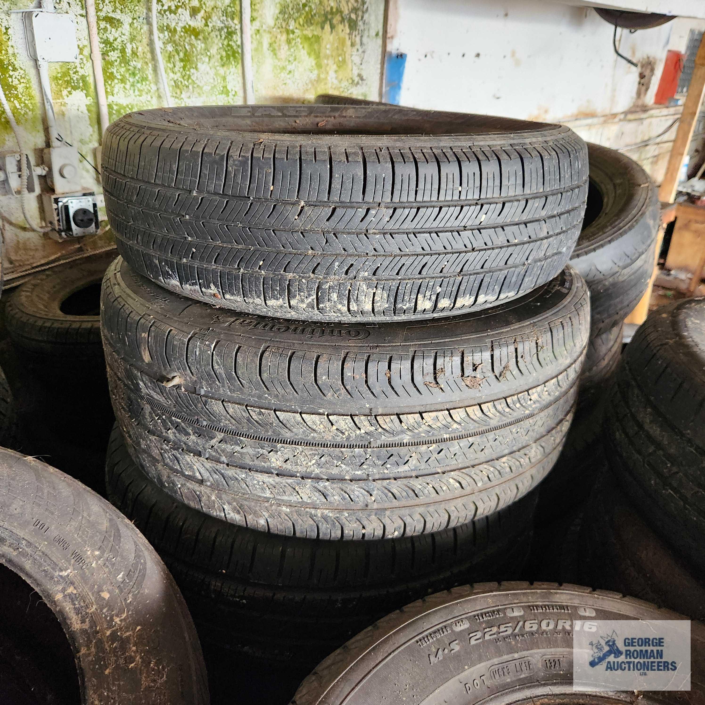 Lot of assorted tires and rims. Must take all