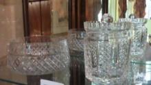 Crystal like glassware, including bowls...and covered containers