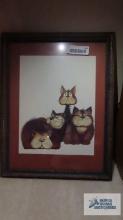 caricature of three cats